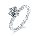 Wish Jewelry Best Quality Moissanite 925 Sterling Silver Ring 14k/18k 1ct D VVS Moissanite Diamond Silver Ring