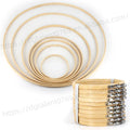 Tailai Bamboo Crafts Round Circle Floral Macrame Wood Hoop Ring for DIY Dream Catcher Wedding Wreath Decor Wall Hanging
