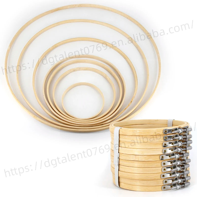 Tailai Bamboo Crafts Round Circle Floral Macrame Wood Hoop Ring for DIY Dream Catcher Wedding Wreath Decor Wall Hanging