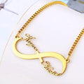 Fatingna Stainless Steel Custom Name Necklaces Personalized Customized Gold Box Chain Nameplate Stainless Steel Jewelry Women