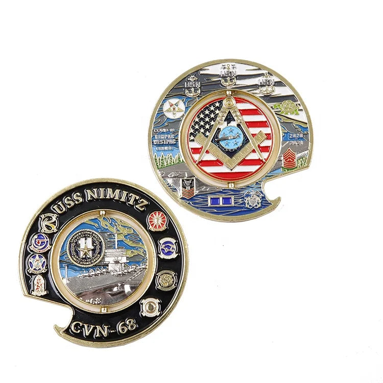 Factory Price Custom Soft Enamel Logo Personalization Spinning Challenge Coin Metal for Souvenir