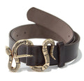 Fashion Women Black Brown Leather Belt With Snake Buckle