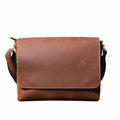 Retro Handmade Waterproof Leather Work Postman Messenger 13 Inch Laptop Briefcase Bag