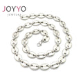 2023 Hot Selling Stainless Steel Button Necklace Coffee Bean Necklace Jewelry