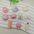 100cs Cartoon Rabbit Series Flat Back Resin Cabochon Scrapbooking Fit Phone Deco Parts DIY Handmade Hair Bows Center Accessories