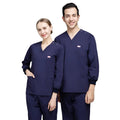 35% Cotton 65% Polyester Hygroscopic Perspiration Casual comfort Wrinkle Resistant V-neck Long Sleeve Scrub Uniform Sets