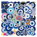 Vi-50pcs Die Cut Vinyl Waterproof Evil Eye Decorative Random Sticker Pack for Kid Phone Laptop Notebook Guitar