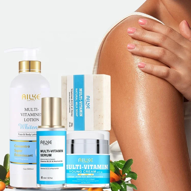 Ready to Ship Natural Private Label Kit Brightening Sample  Vitamin C Body Care Gift Set for Men