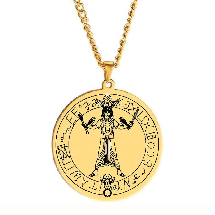 HLSS522 Hecate Greek Goddess of Magic & Witchcraft Laser Cut Talisman Amulet Stainless Steel Pendant Necklace