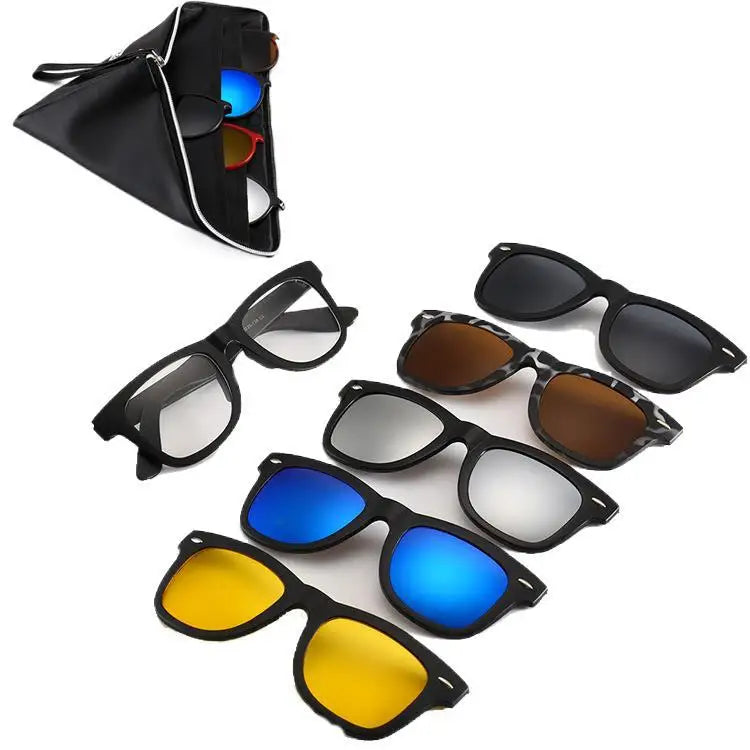 Wholesale Luxury Designer Multicolor Magnetic Lens Clip Sunglasses Blue Light Blocking PC Driving Glasses Light Weight UV400