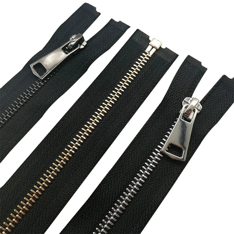 Factory Manufacture 5#double Slider black nickel Color Metal Track Pants Zipper for Jackets garment accessories trimming