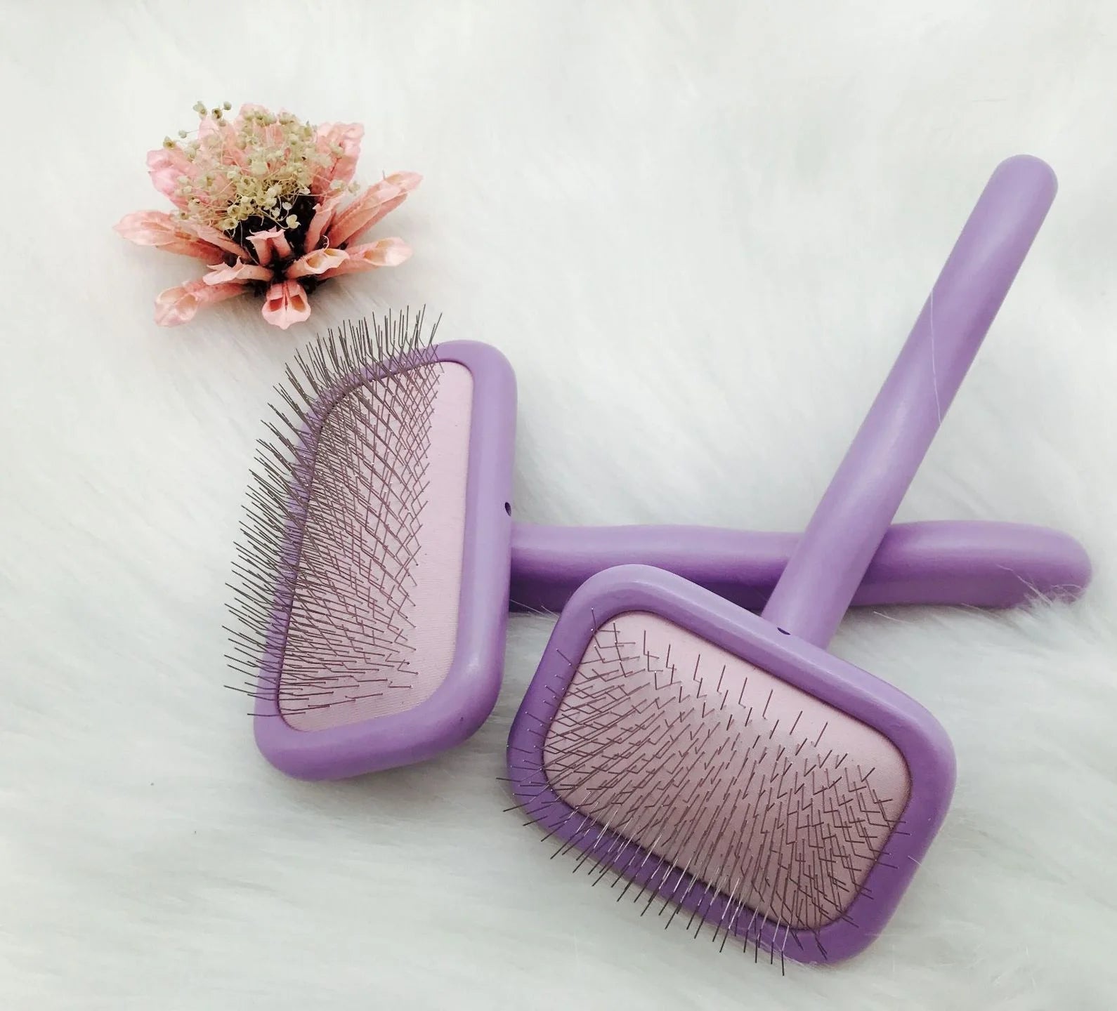 Wooden Handle Dog Hair Brush Wooden Handle Colorful Pet Brush