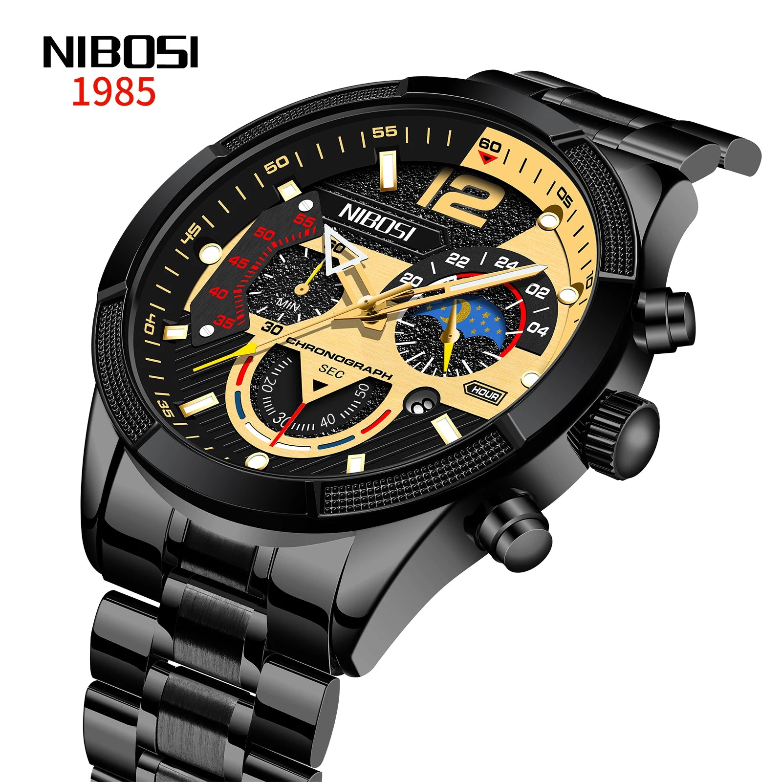 Hot Sale NIBOSI 2397  New Men Quartz Watch Casual Sport Business Waterproof Watch Multi-functional Men Watch Relojes