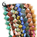 Zhe Ying 12MM Faceted Clover Beads Natural Stone Crystal Clover Shape Stone Spacer Beads for Jewelry Making Necklace