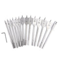 15pcs High-Carbon Steel Flat Drill Bits Set 6-25Mm Durable Woodworking Tool with Spade Long Drill Bit for Woodworking