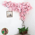 Cherry Tree Artificial Flower Artificial Rattan Pear Vine Flowers Branches Indoor Cherry Blossom Flower  Branch for Home Decor