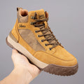 Fashion Men's Cowhide Suede Retro High-Top Casual Boots Custom Genuine Leather Sporty Anti-Slip Design for Spring Winter Walking