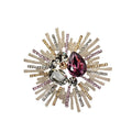 Vintage Exquisite Alloy Zircon Crystal Flower Brooch for Women Accessory for Parties Engagements or Gifts