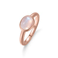 Abiding Wholesale Price Fine Jewelry Engravable Rose Gold Plated 925 Sterling Silver Bezel Milky Blue Moonstone Engagement Ring