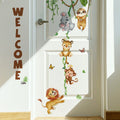 WELCOME English Slogan Wall Sticker Cartoon Cute lion Koala Living Room Background Decoration Wallpaper Stickers