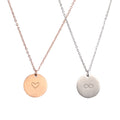 Custom Logo Disc Round 18k Yellow Gold Engraved Blank Metal Coin Pendant Necklace