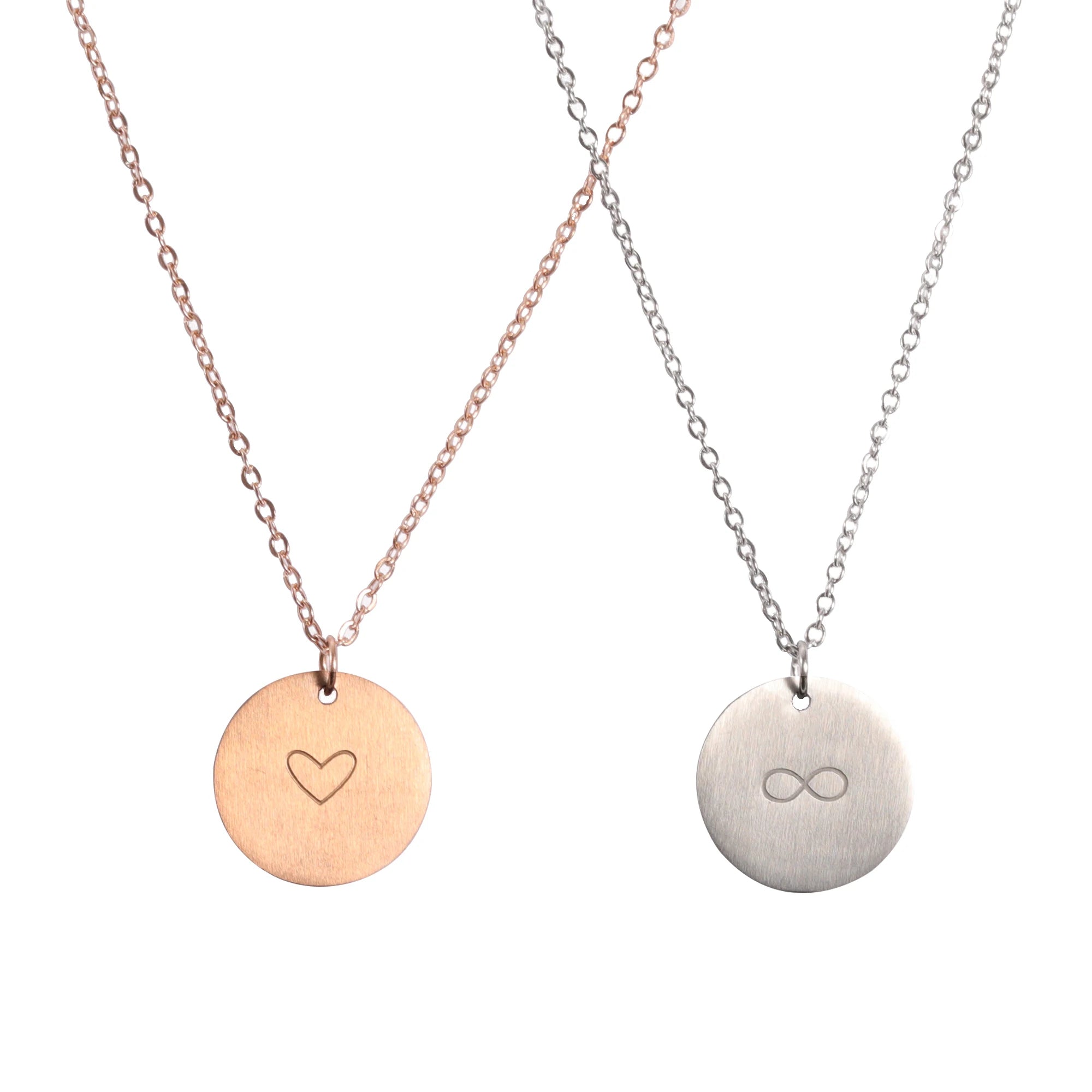 Custom Logo Disc Round 18k Yellow Gold Engraved Blank Metal Coin Pendant Necklace