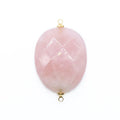 Huiying Natural healing rose quartz crystal pendant with gold double hats wholesale jewelry