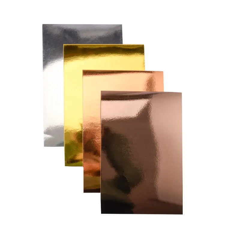 A4 and 50x70 Metallic Paper Mirror Cardstock Single-Sided for DIY Handcraft & Gravure Printing Compati