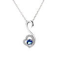 Sterling Silver 925 Jewelry Fashion Crystal Blue Zircon Swan Necklace Pendant for Women's Gift