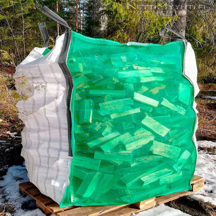 Ventilated PP Firewood Log Bag Ton Jumbo Bag 500kg-1500kg Breathable 1500 Liter UV Resistant