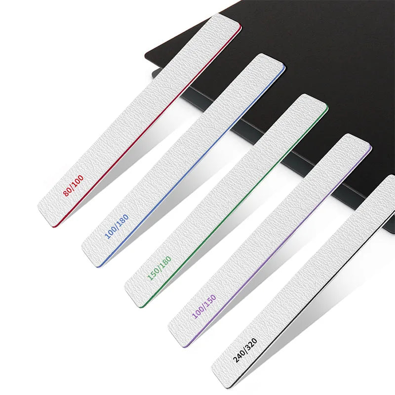Hot Sale Custom logo Rectangle Shape Nail Files Pack Disposable Double Sides Emery Boards Buffer Filer for Acrylic Nails