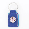 Wholesale Custom Logo PU Leather Snap Key Ring Photo Insert Digital Keychain for Corporate Branding Client Appreciation Gifts
