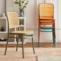 Stackable Plastic Chairs Modern Colored pink Dining Room Chairs Cafe Outdoor Furniture French Rattan Chairs
