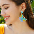 Pendientes De Mariposa Handmade Seed Bead Earrings Boho Gradient Sequin Glitter Miyuki Seed Bead Animal Butterfly Drop Earrings