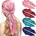 Wholesale 35"*35" Large Square Satin Bandanas Women's Solid Colors Custom Logo Soft Silk Feeling Hair Wrapping Scarves for Women