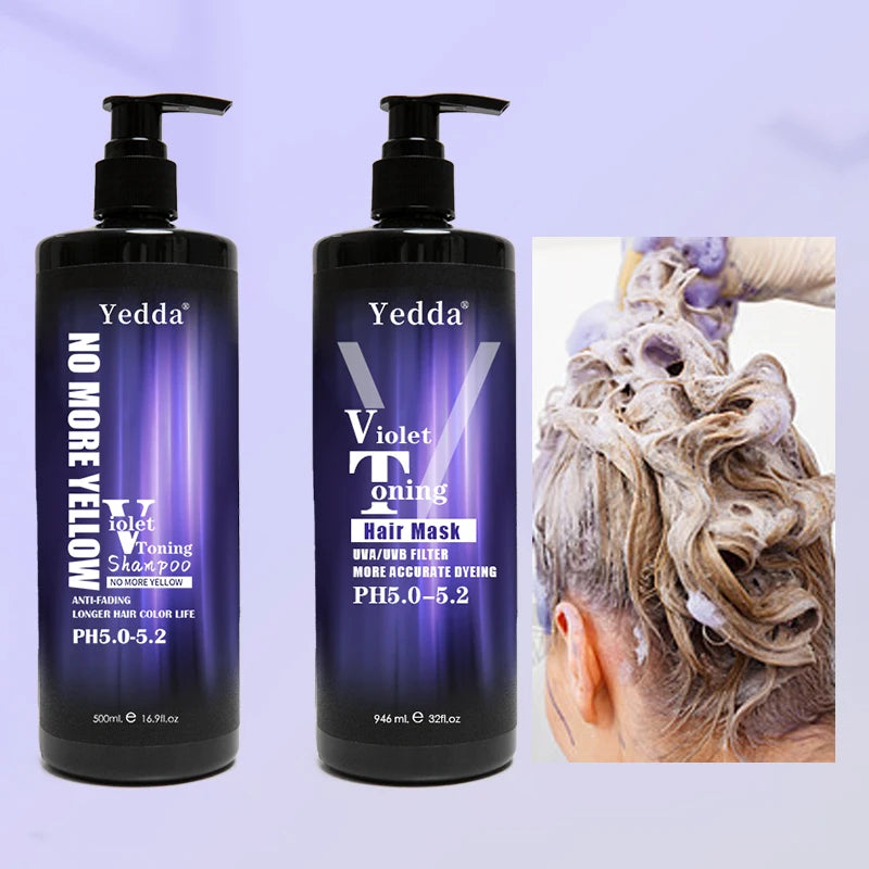 Private Label 500ml Organic Purple Cream Hair Mask for Blonde Gray Silver Hair Repair Nourishment & Color Protection