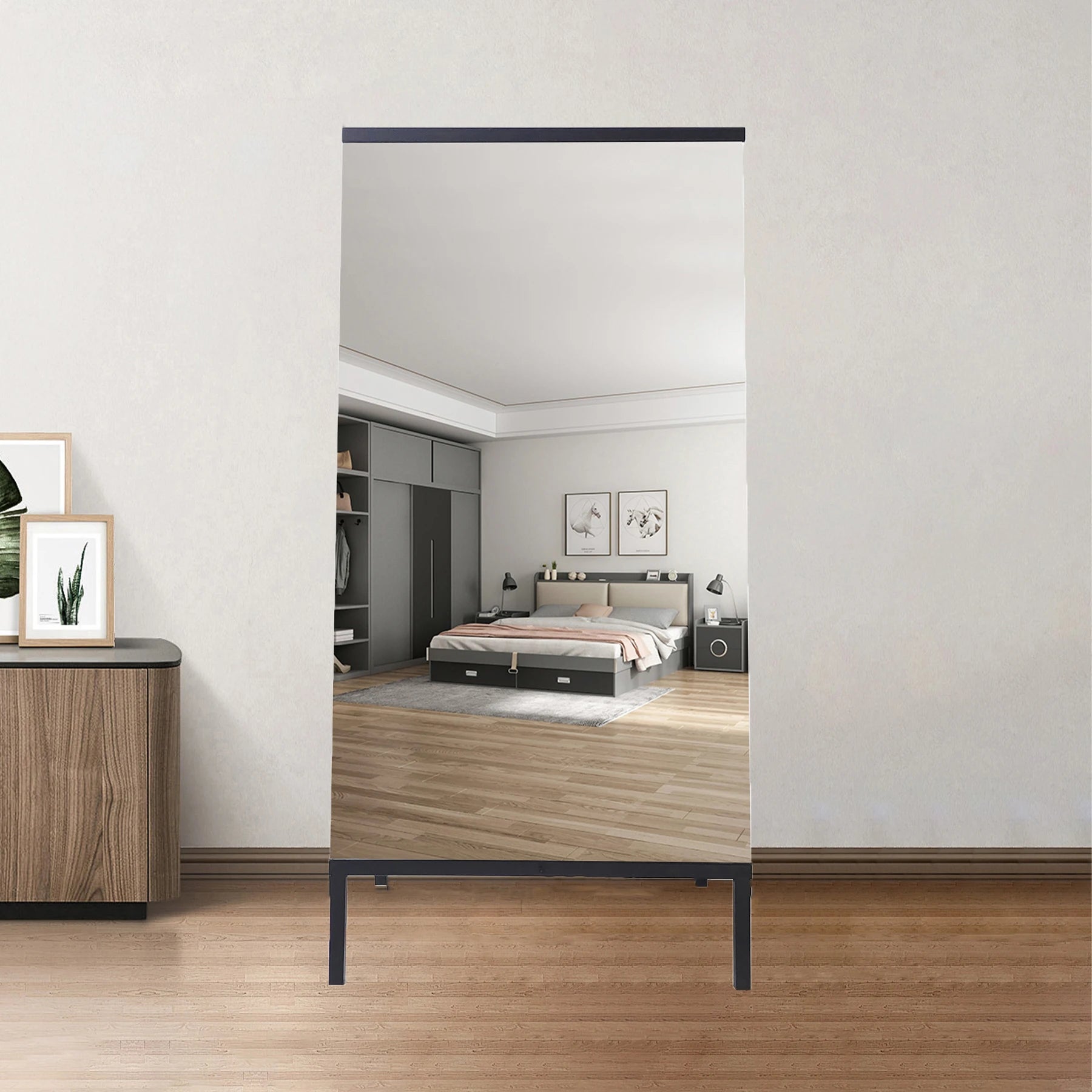 Luxury Large Black Framed Free Standing Dressing Double Sided Mirror Full Length Full Room Espejo Spiegel for Living Room Use