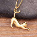 QIKU Top Quality Cat Shape Design Cute Pendant Necklace Copper Cubic Zircon Neck Chain Jewelry Gift Wholesale Price Customized