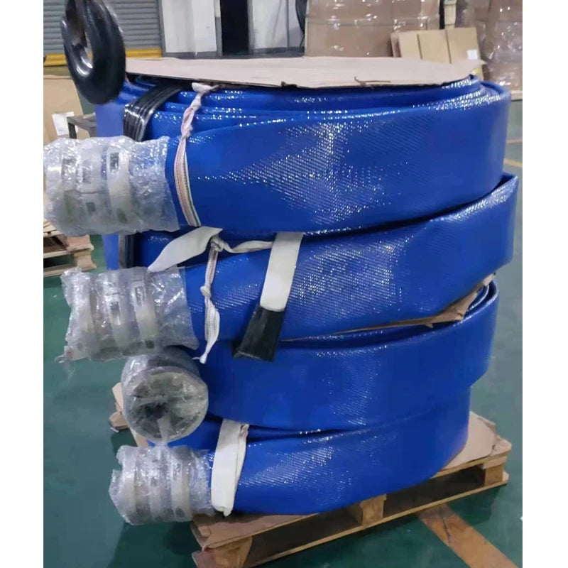 8 10 12 14 16 18 20 Inch Flexible TPU Layflat Hose for Oilfield Fracking Water Discharge 200m Per Reel 10bar Plastic Tubes