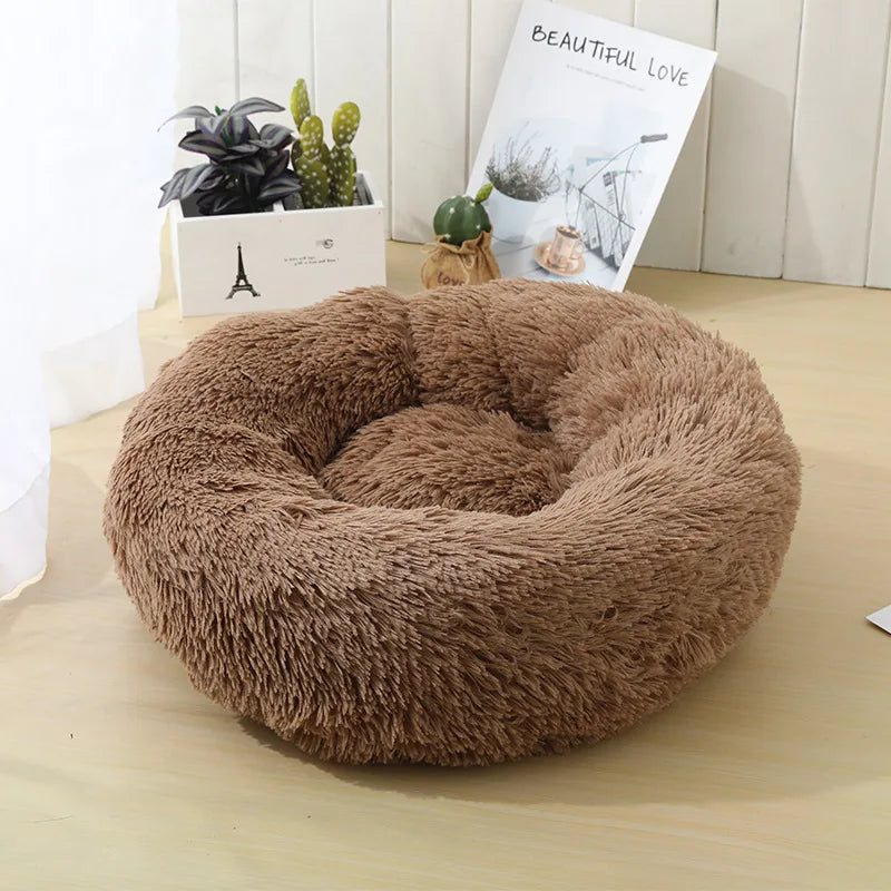 60cm Long Plush Cat Beds Cat Mat Round Soft Bed for Dogs Pet Cushion Cat Bed Sleeping Sofa Mats Pet Manufacturer Drop Shipping