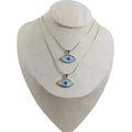 New Girl Jewelry Simple Evil Eye Necklace Plated 18K Gold Mother of Pearl Charm Pendant Women