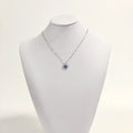 Fashion Round Pendant Forget Me Not Resin Flower Jewelry 925 Sterling Silver Necklace for Women Self Love Flower Jewelry