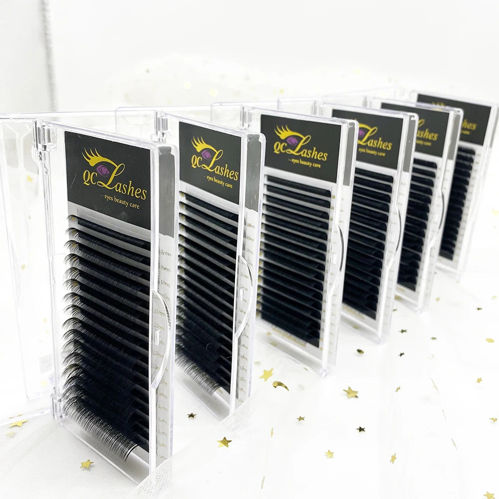 Professional Private Label 0.02 Silk/mink Lashes Supplies Eyelash Extension Matte Black Mink Individual Premium Cashmere Lashes