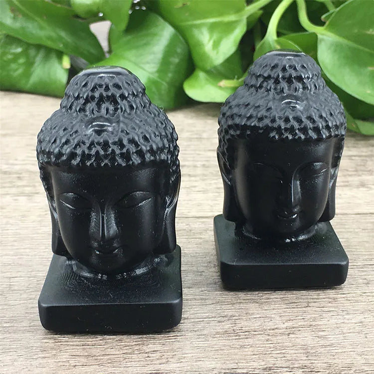 HUIYING Folk Crafts Hand Carved Natural Buddha head for crafts