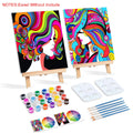 2pcs Framed Canvas Painting Kit Pre Drawn Canvas for Adult Party Kits Diy Gift Handicrafts Paint and Sip Party Supplies