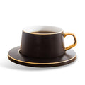 Nordic Gold Edged Coffee Cup Dish Set Ceramic Coffee Mug Plate