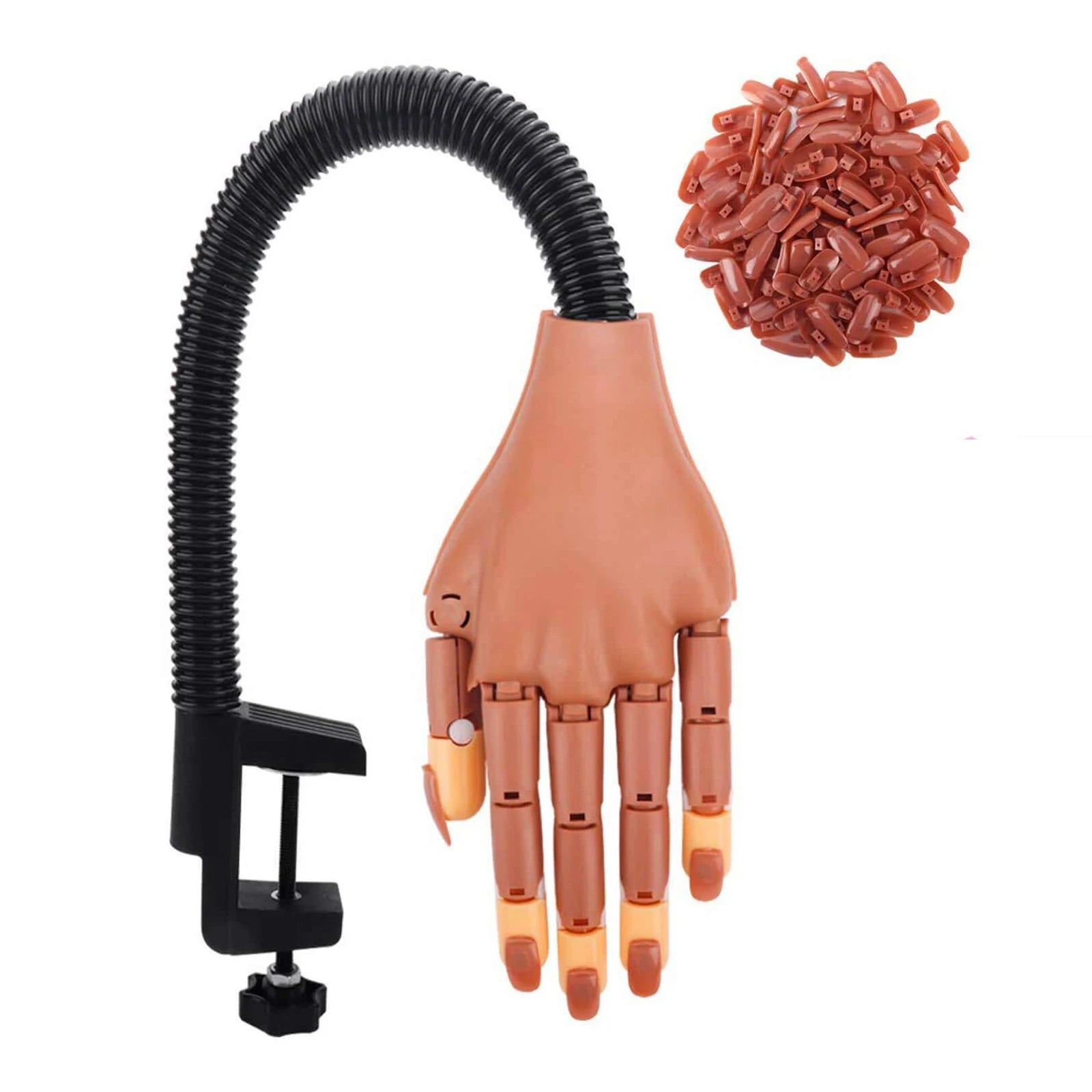 Ianna Flexible Nail Art Training Hand Model With 100 Pcs Nails Artificial False Nail Practice Hand for Manicure Training Finger