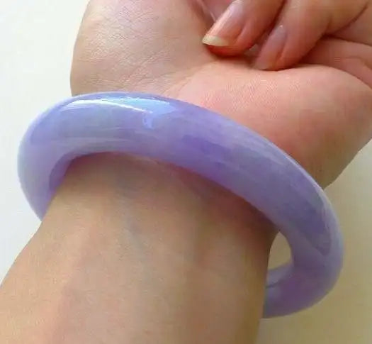 Wholesale Natural Gemstone Healing Violet Jade Jadeite Bangle Charm Bracelet for Women Stone Bangle