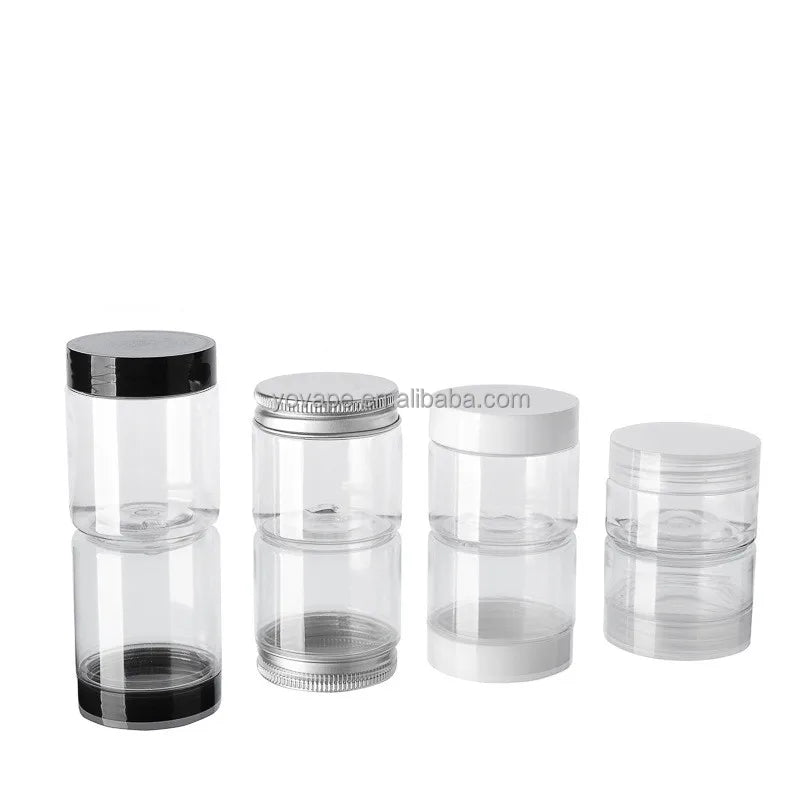 RTS in Stock Transparent Cosmetic Packaging 30 g 1 oz Ounce 30gram Plastic Body Oil Skin Care Face Cream PET clear Jar Container