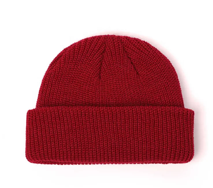 Customized Men's Acrylic Skull Fisherman Beanie with Custom Logo Adjustable Knitted Caps Bows Pattern for Beach & Business Use